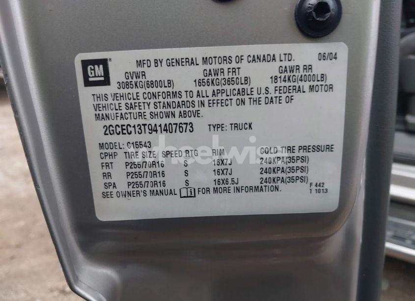 Photo 9 of 2004 Chevrolet Silverado 1500 LS (VIN 2GCEC13T941407673)