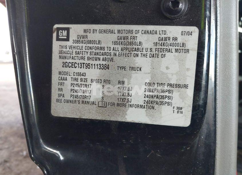 Photo 9 of 2005 Chevrolet Silverado 1500 LS (VIN 2GCEC13T951113384)