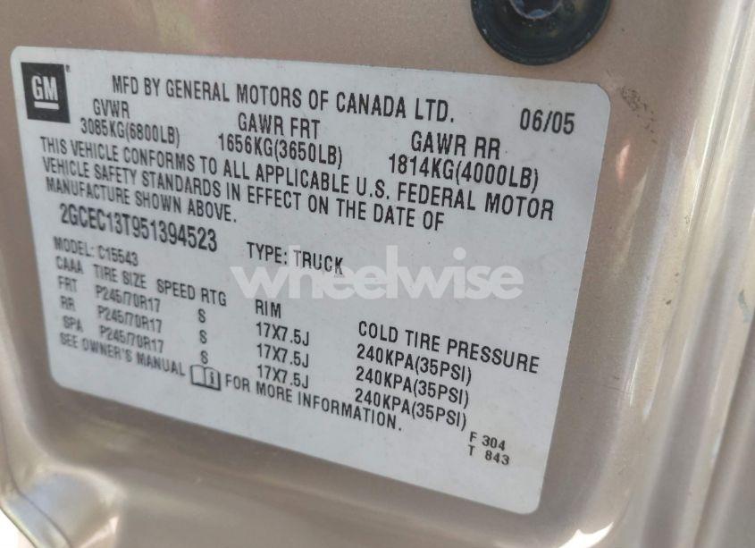 Photo 9 of 2005 Chevrolet Silverado 1500 LS (VIN 2GCEC13T951394523)