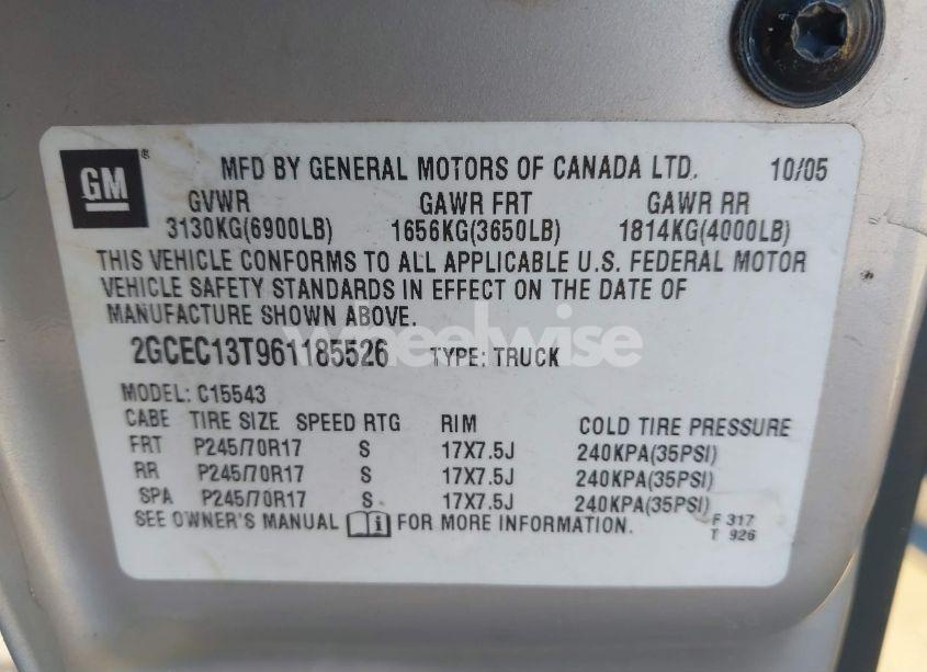 Photo 9 of 2006 Chevrolet Silverado 1500 LT1 (VIN 2GCEC13T961185526)