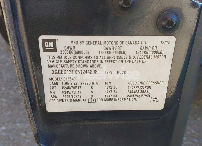 Photo 9 of 2005 Chevrolet Silverado 1500 LS (VIN 2GCEC13TX51244808)