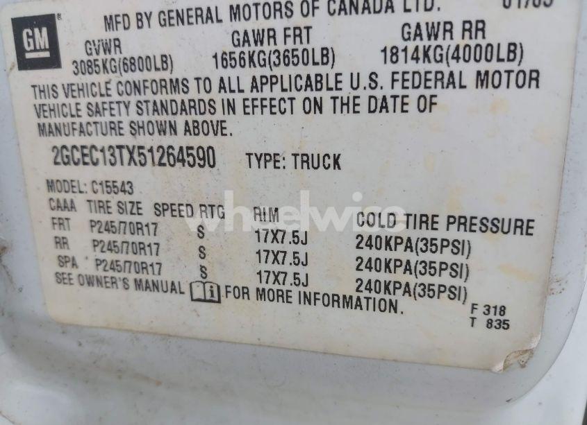 Photo 9 of 2005 Chevrolet Silverado 1500 LS (VIN 2GCEC13TX51264590)