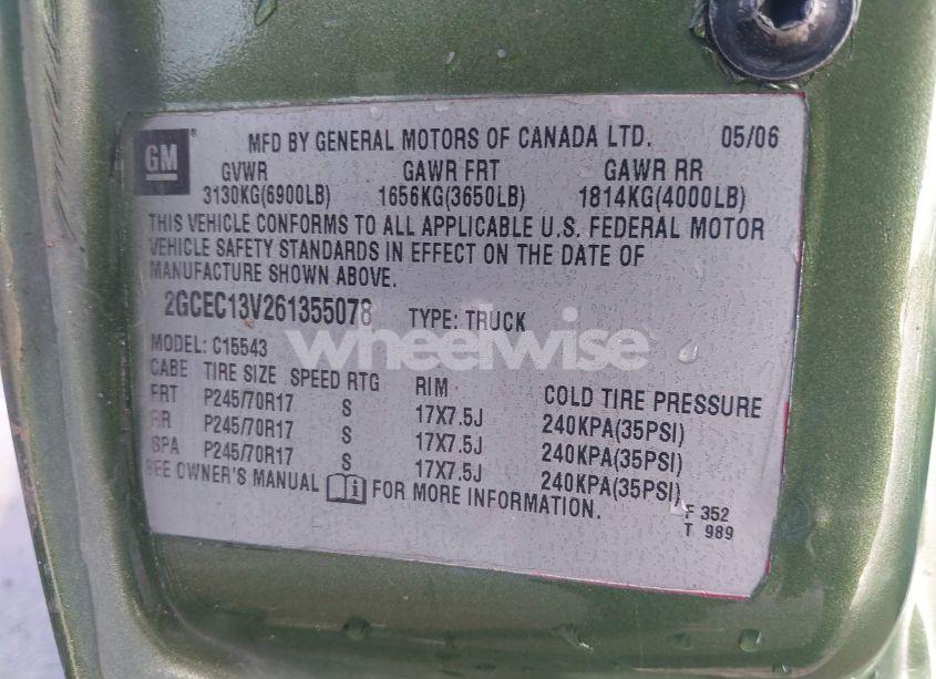 Photo 9 of 2006 Chevrolet Silverado 1500 LS (VIN 2GCEC13V261355078)