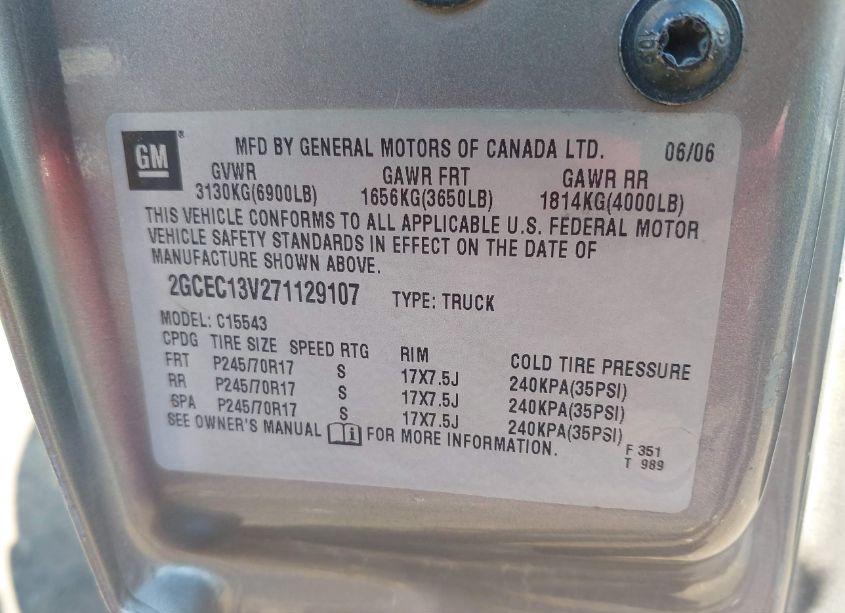 Photo 9 of 2007 Chevrolet Silverado 1500 CLASSIC LS (VIN 2GCEC13V271129107)