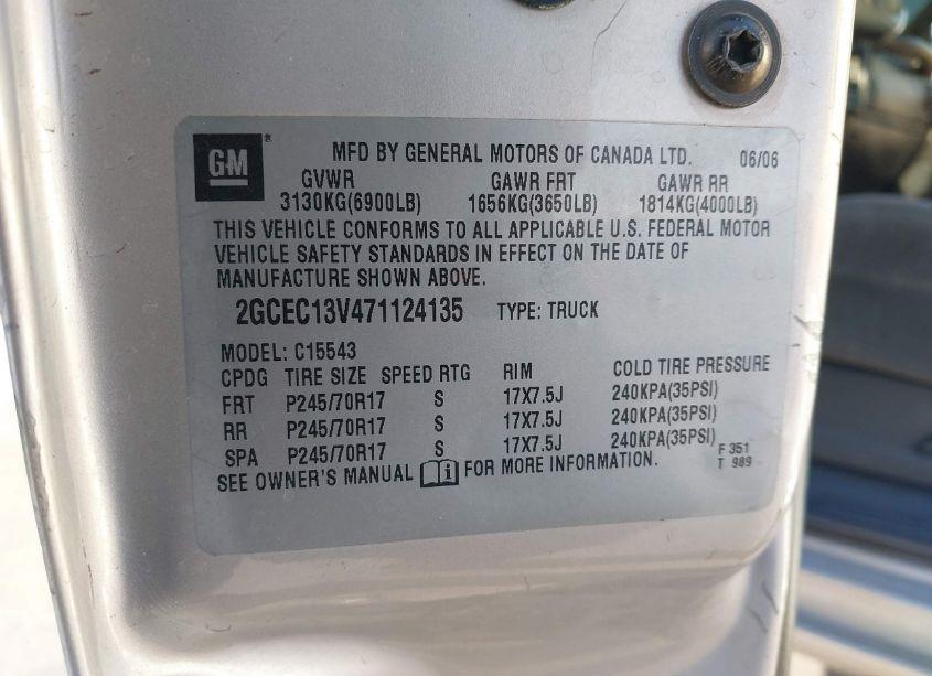 Photo 9 of 2007 Chevrolet Silverado 1500 CLASSIC LS (VIN 2GCEC13V471124135)