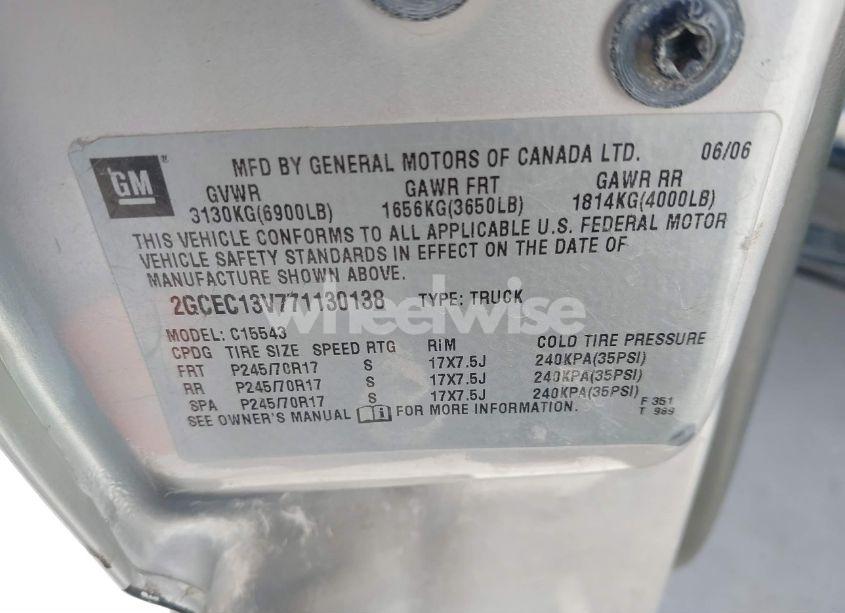 Photo 9 of 2007 Chevrolet Silverado 1500 CLASSIC LS (VIN 2GCEC13V771130138)