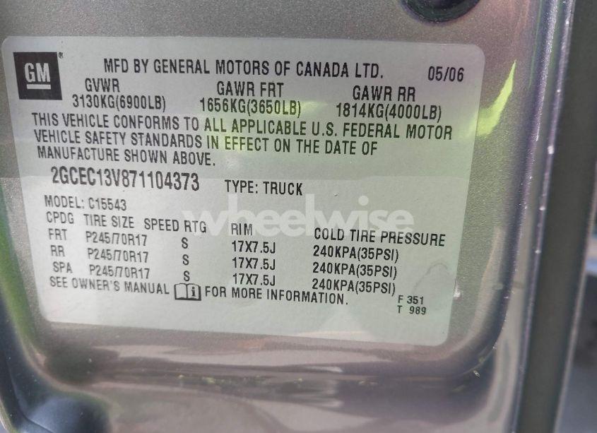 Photo 9 of 2007 Chevrolet Silverado 1500 CLASSIC LS (VIN 2GCEC13V871104373)