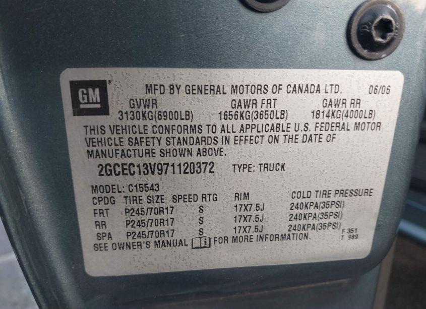 Photo 9 of 2007 Chevrolet Silverado 1500 CLASSIC LS (VIN 2GCEC13V971120372)