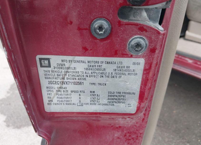 Photo 9 of 2007 Chevrolet Silverado 1500 CLASSIC LS (VIN 2GCEC13VX71102561)