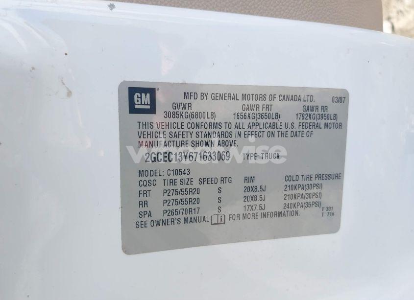 Photo 9 of 2007 Chevrolet Silverado 1500 LTZ (VIN 2GCEC13Y671633069)