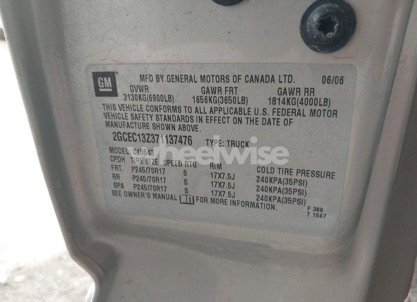 Photo 9 of 2007 Chevrolet Silverado 1500 CLASSIC LT3 (VIN 2GCEC13Z371137476)