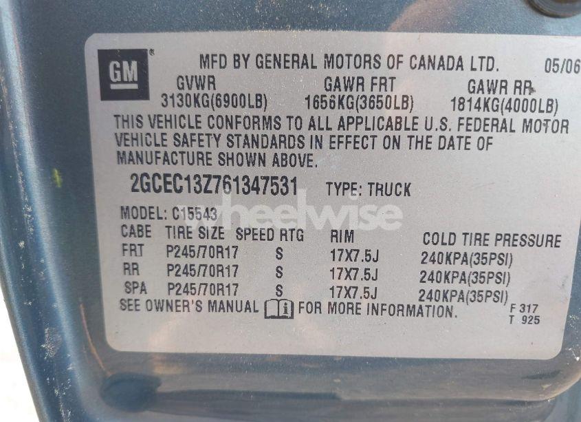 Photo 9 of 2006 Chevrolet Silverado 1500 LT1 (VIN 2GCEC13Z761347531)