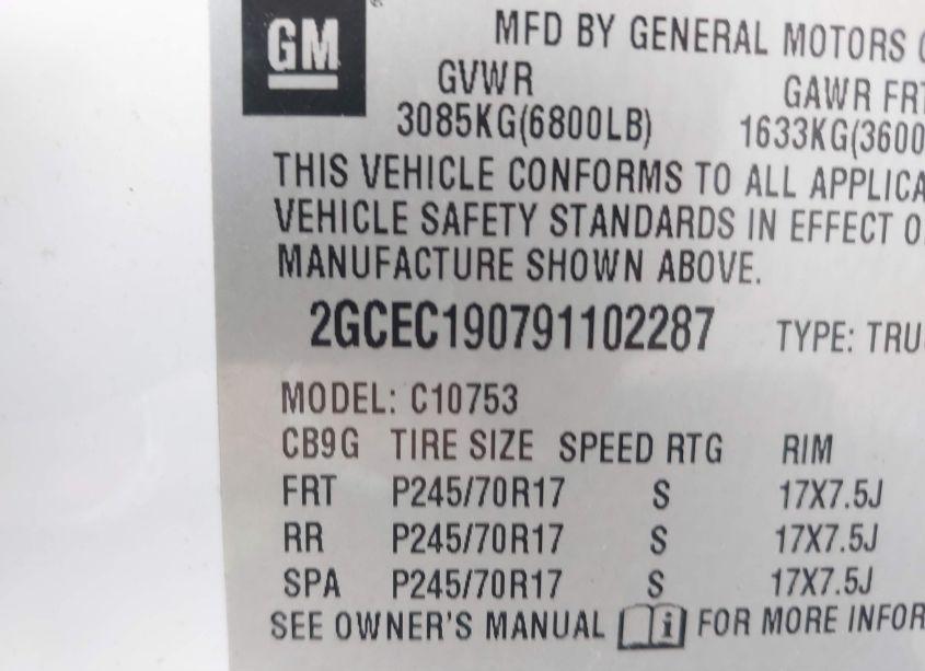 Photo 9 of 2009 Chevrolet Silverado 1500 WORK TRUCK (VIN 2GCEC190791102287)
