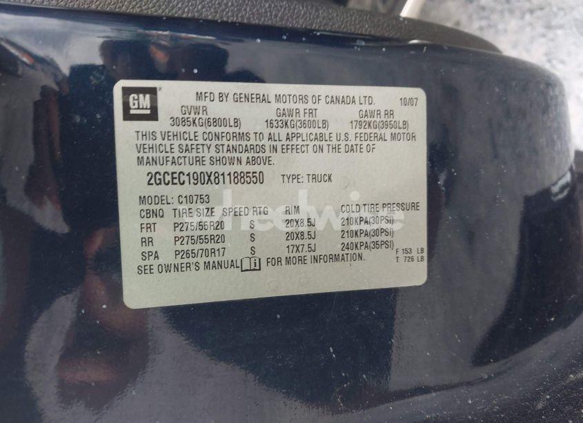 Photo 9 of 2008 Chevrolet Silverado 1500 LTZ (VIN 2GCEC190X81188550)