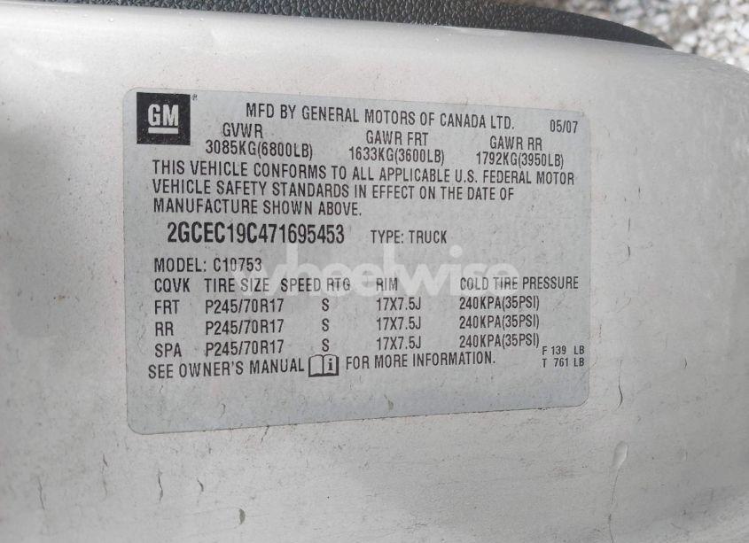 Photo 9 of 2007 Chevrolet Silverado 1500 LT1 (VIN 2GCEC19C471695453)