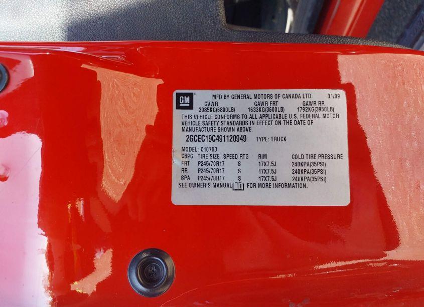 Photo 9 of 2009 Chevrolet Silverado 1500 LS (VIN 2GCEC19C491120949)
