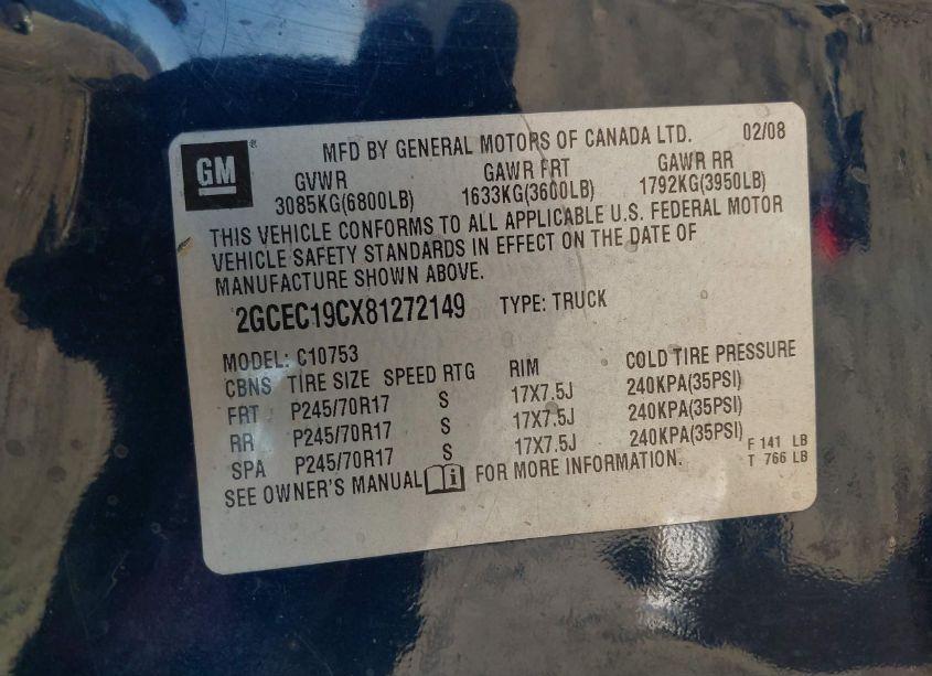 Photo 9 of 2008 Chevrolet Silverado 1500 LT1 (VIN 2GCEC19CX81272149)