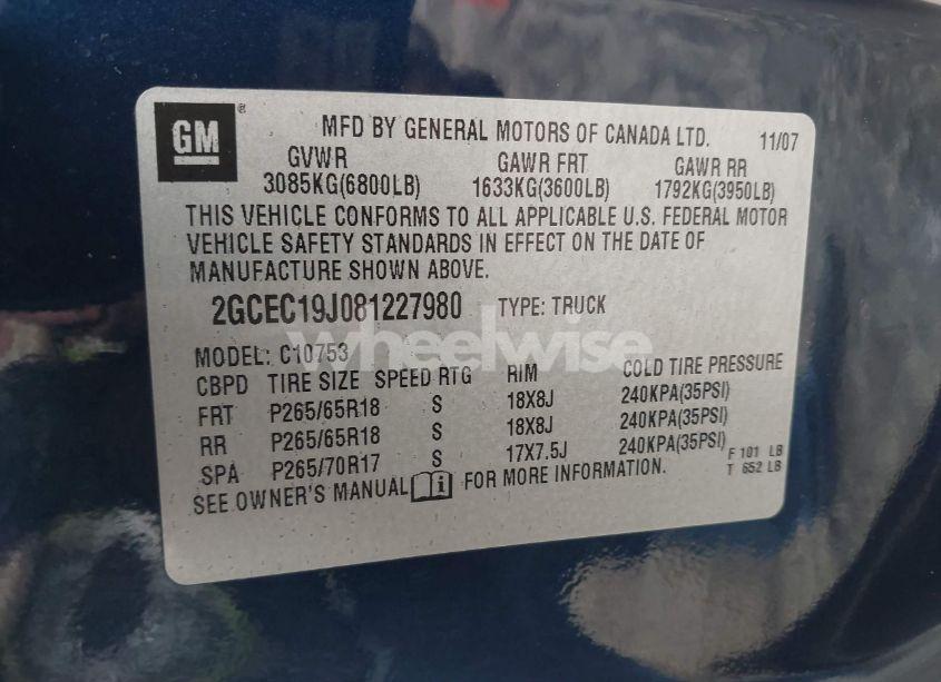 Photo 9 of 2008 Chevrolet Silverado 1500 LT1 (VIN 2GCEC19J081227980)