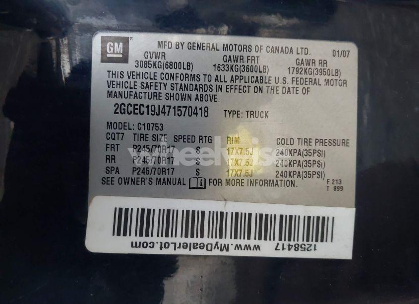 Photo 9 of 2007 Chevrolet Silverado 1500 LT2 (VIN 2GCEC19J471570418)