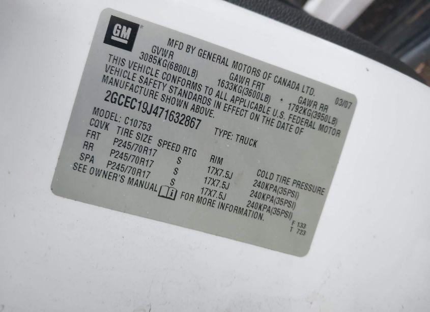 Photo 9 of 2007 Chevrolet Silverado 1500 LT1 (VIN 2GCEC19J471632867)