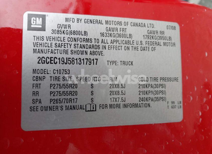 Photo 9 of 2008 Chevrolet Silverado 1500 LT1 (VIN 2GCEC19J581317917)