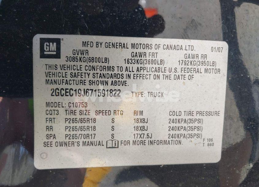 Photo 9 of 2007 Chevrolet Silverado 1500 LT1 (VIN 2GCEC19J671591822)