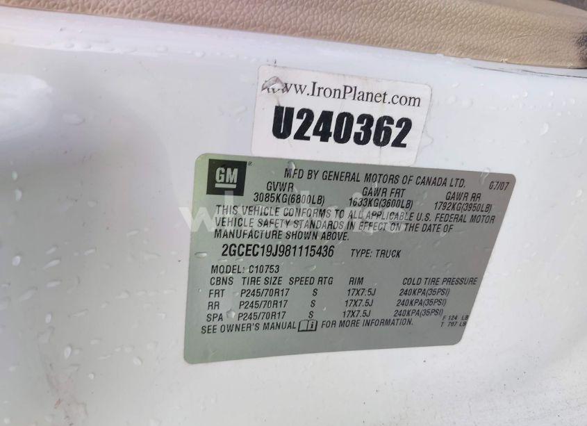 Photo 9 of 2008 Chevrolet Silverado 1500 LT1 (VIN 2GCEC19J981115436)