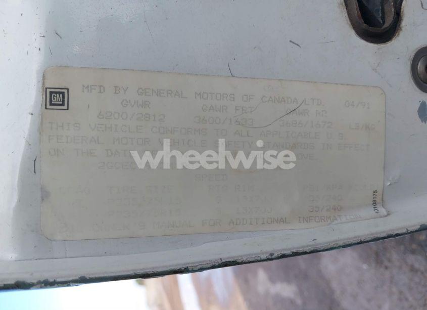 Photo 9 of 1991 Chevrolet Gmt-400 C1500 (VIN 2GCEC19K3M1205491)