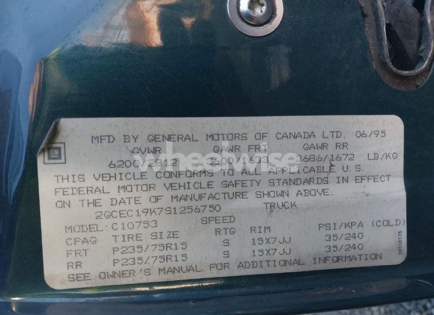 Photo 9 of 1995 Chevrolet Gmt-400 C1500 (VIN 2GCEC19K7S1256750)