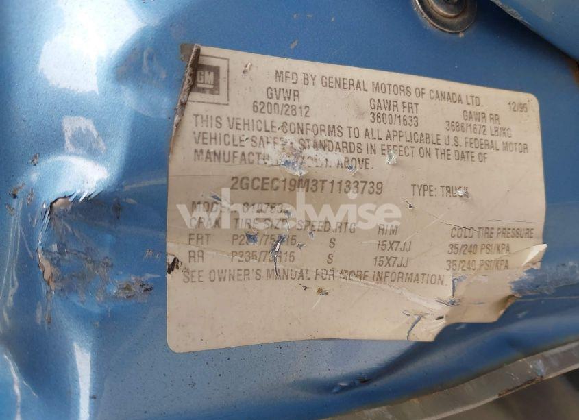 Photo 9 of 1996 Chevrolet Gmt-400 C1500 (VIN 2GCEC19M3T1133739)