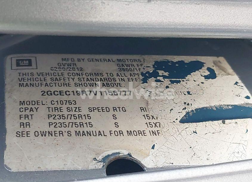 Photo 9 of 1997 Chevrolet C1500 FLEETSIDE (VIN 2GCEC19R7V1156777)