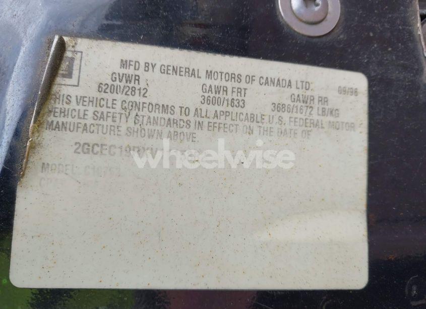 Photo 9 of 1997 Chevrolet C1500 FLEETSIDE (VIN 2GCEC19RXV1115382)