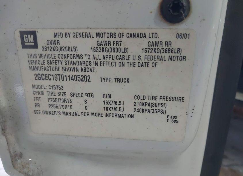 Photo 7 of 2001 Chevrolet Silverado 1500 LS (VIN 2GCEC19T011405202)