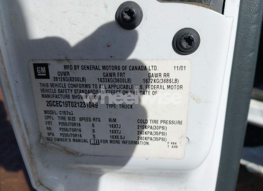 Photo 9 of 2002 Chevrolet Silverado 1500 LS (VIN 2GCEC19T021231049)