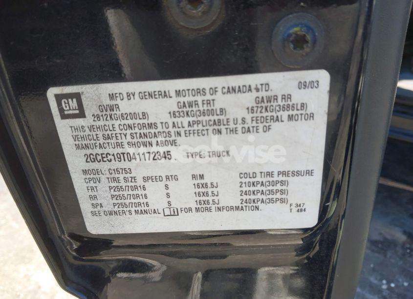 Photo 9 of 2004 Chevrolet Silverado 1500 LS (VIN 2GCEC19T041172345)