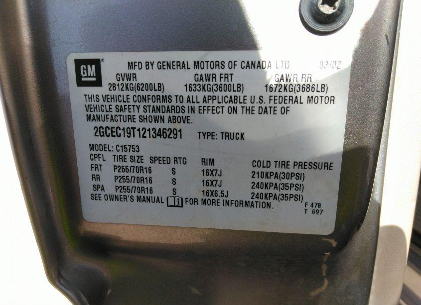 Photo 9 of 2002 Chevrolet Silverado 1500 LS (VIN 2GCEC19T121346291)