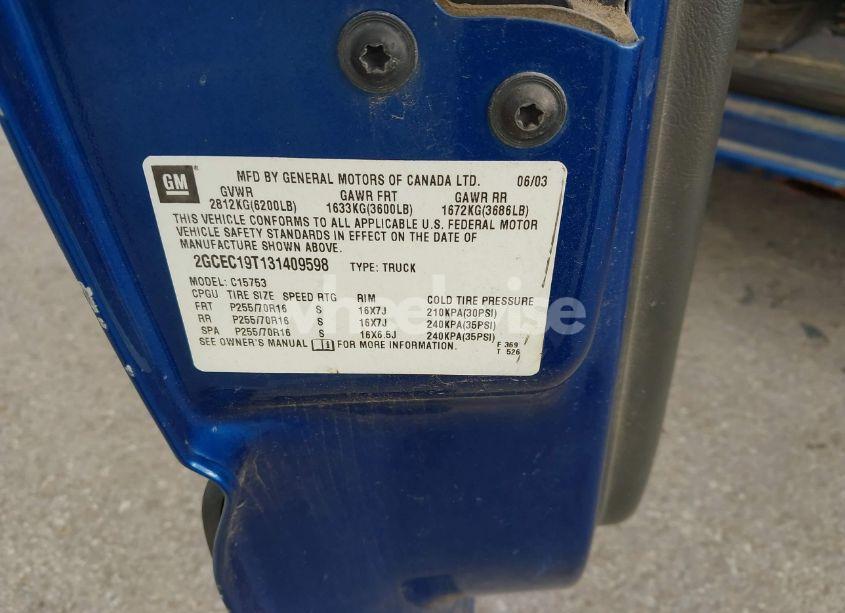 Photo 9 of 2003 Chevrolet Silverado 1500 LS (VIN 2GCEC19T131409598)