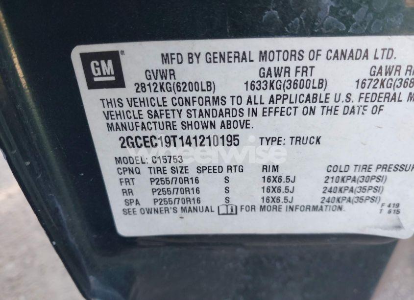 Photo 9 of 2004 Chevrolet Silverado 1500 LS (VIN 2GCEC19T141210195)