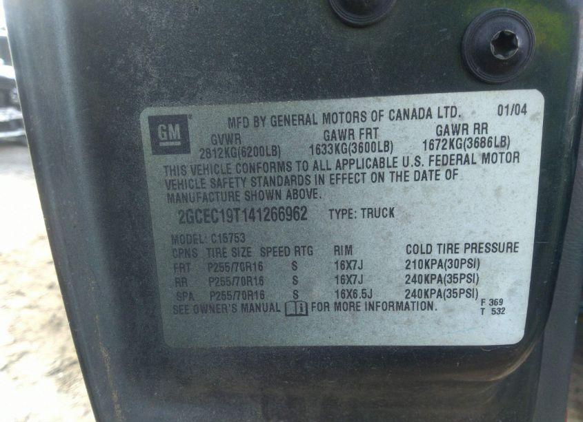 Photo 9 of 2004 Chevrolet Silverado 1500 LS (VIN 2GCEC19T141266962)