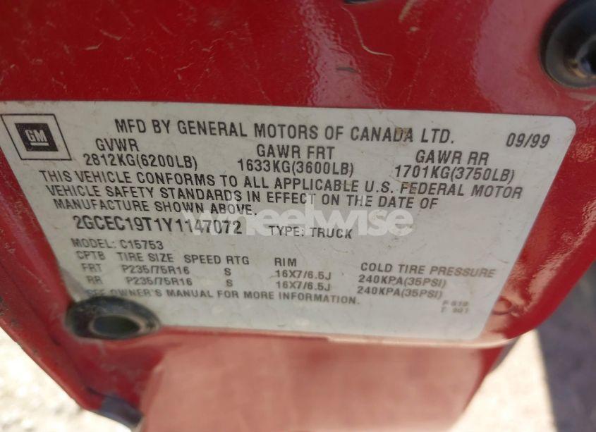 Photo 9 of 2000 Chevrolet Silverado 1500 LS (VIN 2GCEC19T1Y1147072)