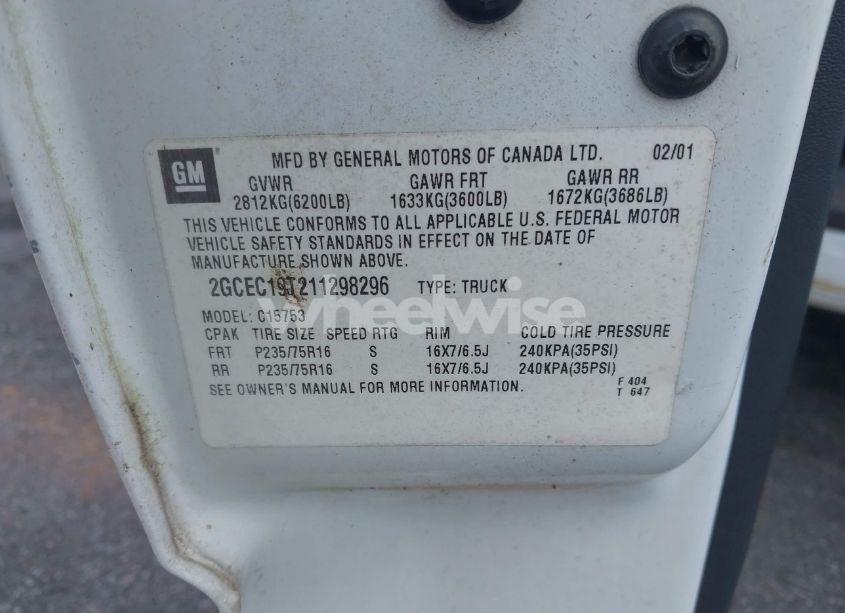 Photo 9 of 2001 Chevrolet Silverado 1500 LS (VIN 2GCEC19T211298296)