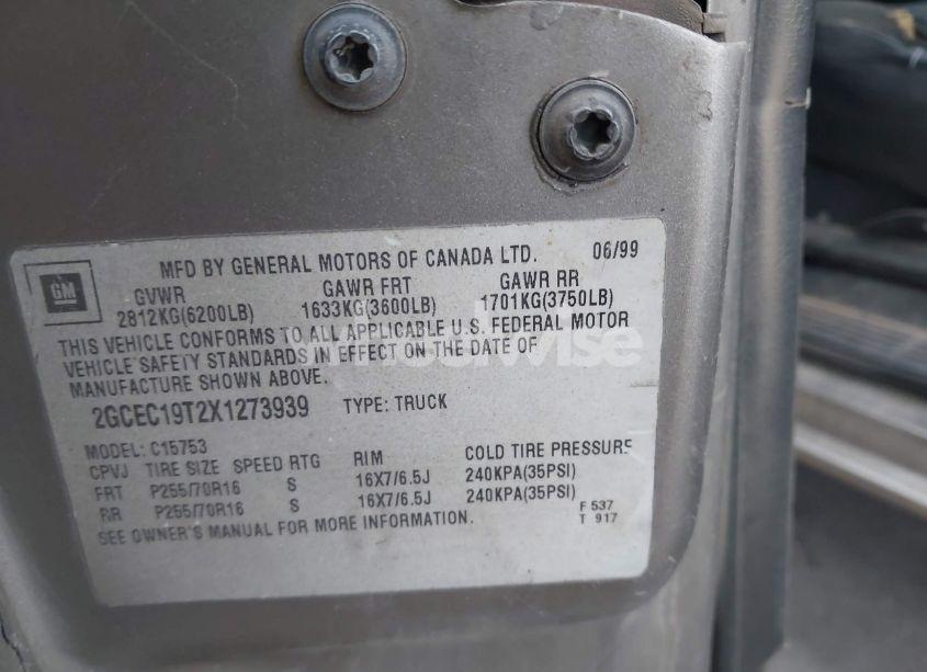Photo 9 of 1999 Chevrolet Silverado 1500 LS (VIN 2GCEC19T2X1273939)