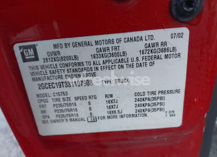 Photo 9 of 2003 Chevrolet Silverado 1500 LS (VIN 2GCEC19T331107908)