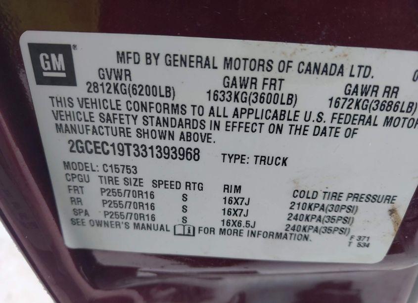 Photo 9 of 2003 Chevrolet Silverado 1500 LS (VIN 2GCEC19T331393968)