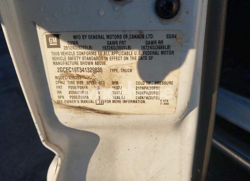 Photo 9 of 2004 Chevrolet Silverado 1500 LS (VIN 2GCEC19T341329835)