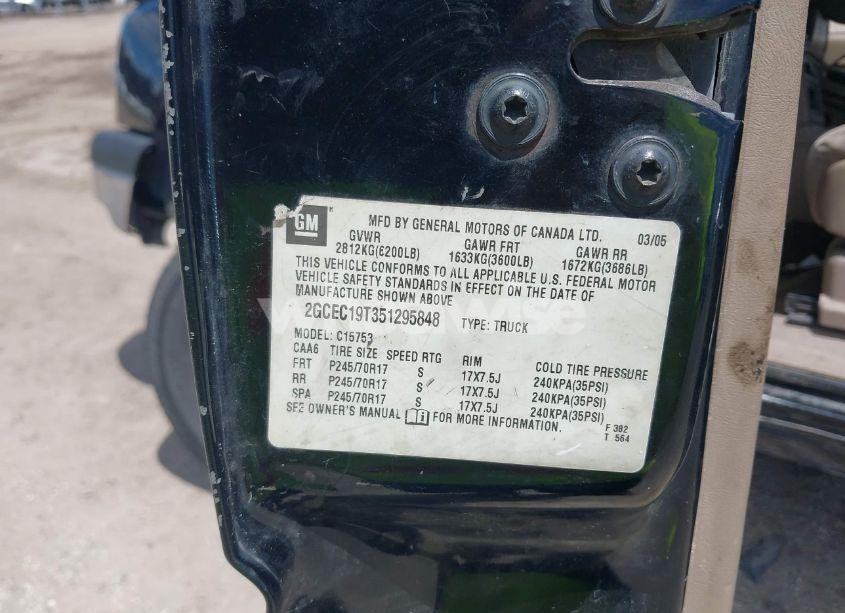 Photo 9 of 2005 Chevrolet Silverado 1500 LS (VIN 2GCEC19T351295848)