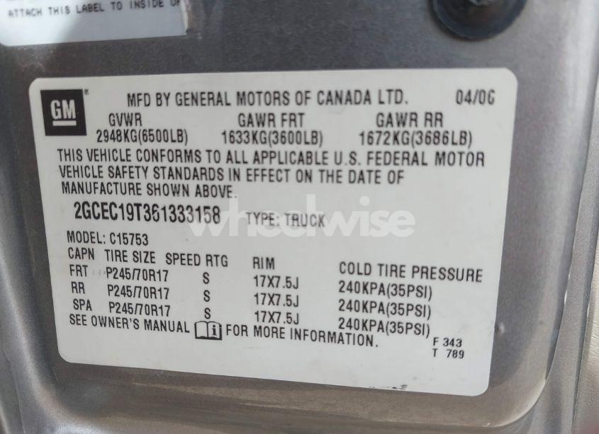 Photo 9 of 2006 Chevrolet Silverado 1500 LT3 (VIN 2GCEC19T361333158)