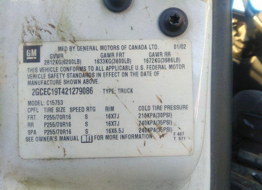 Photo 9 of 2002 Chevrolet Silverado 1500 LS (VIN 2GCEC19T421279086)