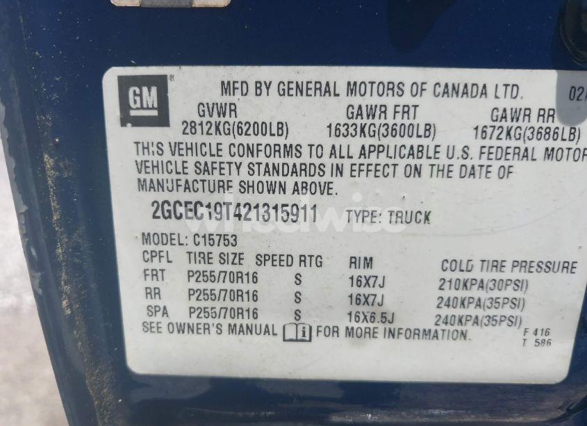 Photo 9 of 2002 Chevrolet Silverado 1500 LS (VIN 2GCEC19T421315911)