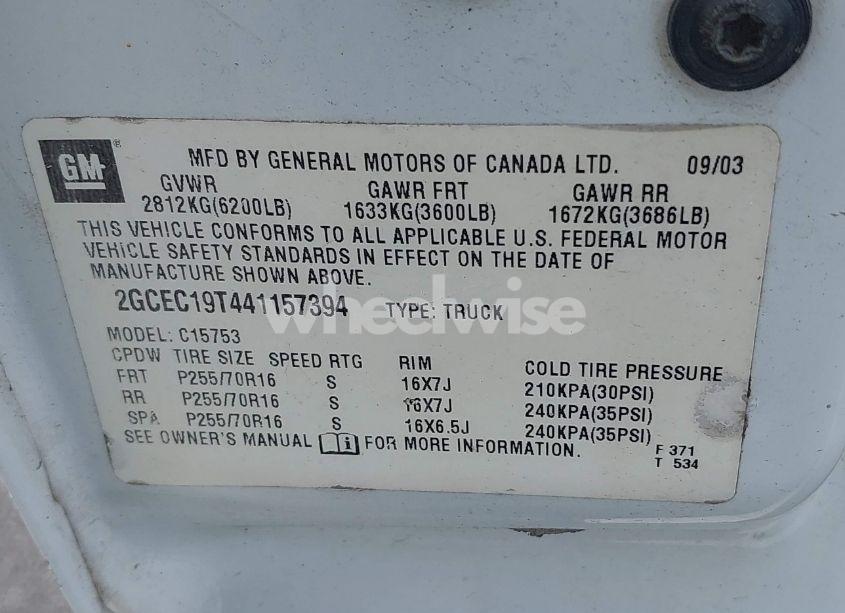 Photo 9 of 2004 Chevrolet Silverado 1500 LS (VIN 2GCEC19T441157394)